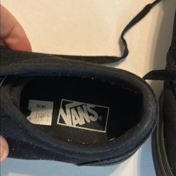 VANS Off The Wall Black Canvas Skateboarding Sneakers Lace Up Size 4.5 Youth - Picture 7 of 10